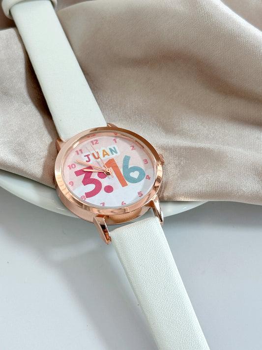 Reloj Blanco Juan 3:16