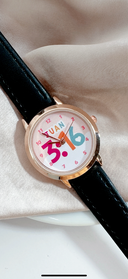 Reloj Cuero delgadito Juan 3:16